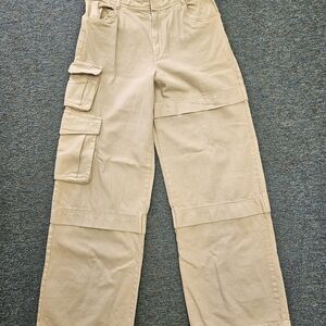 Zara Women's Tan Wide Leg Cargo Pants